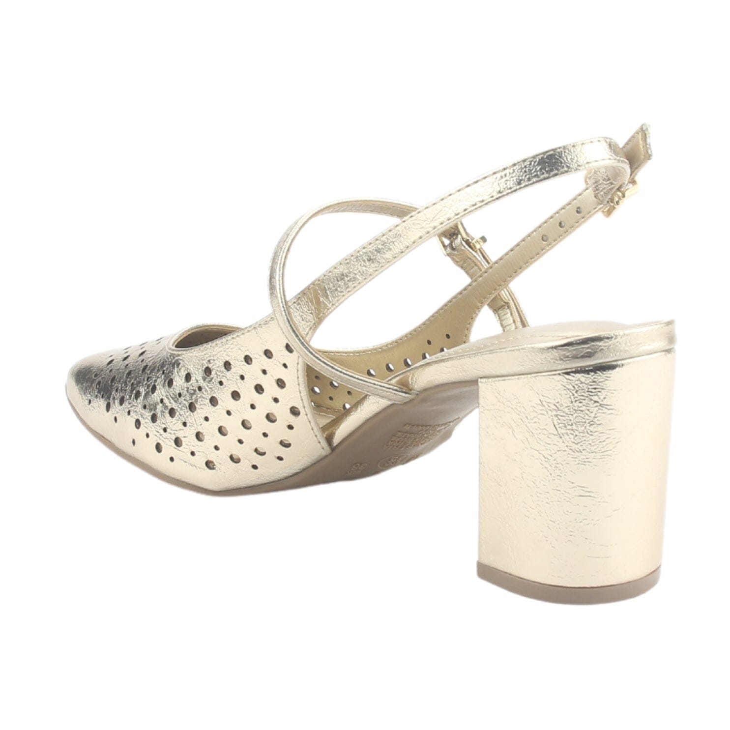 Zapato Via Marte Mujer 153-007-01 Dorado Casual Tacones Altos Via Marte 