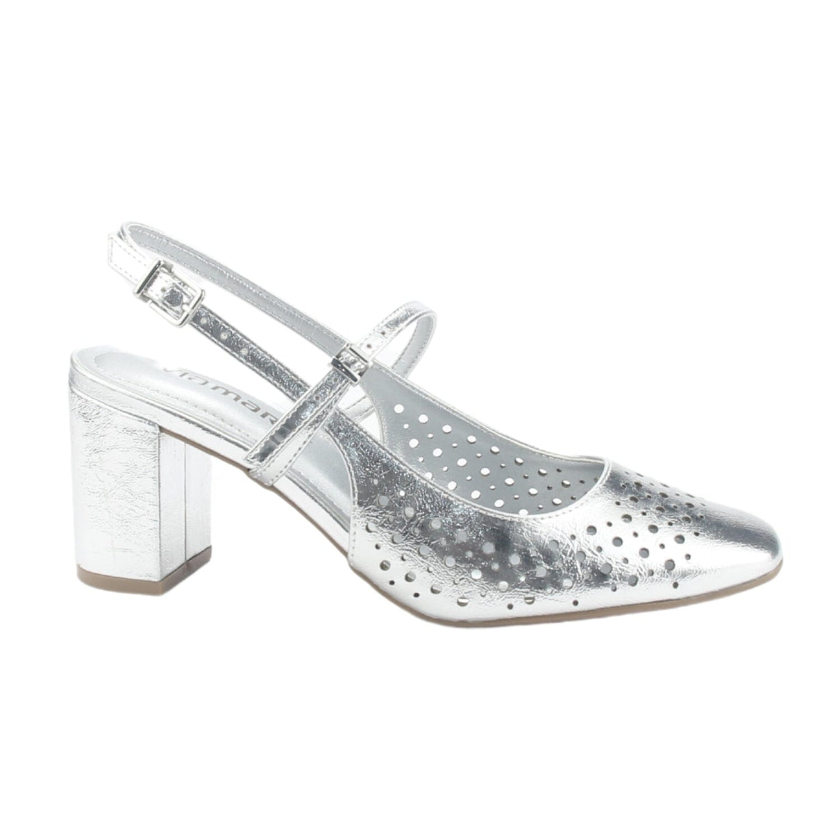 Zapato Via Marte Mujer 153-007-01 Plateado Casual Tacones Altos Via Marte 