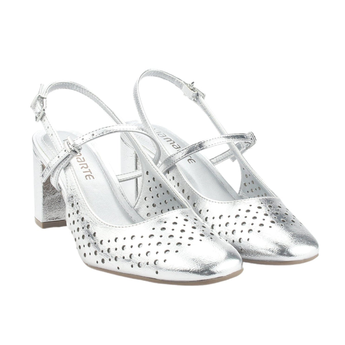 Zapato Via Marte Mujer 153-007-01 Plateado Casual Tacones Altos Via Marte 