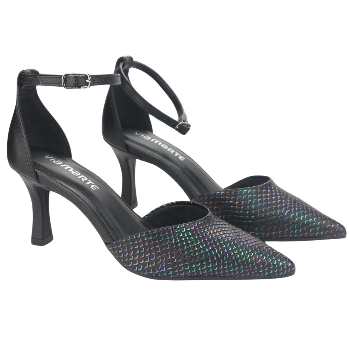 Zapato Via Marte Mujer 23-15706 Preto Casual Zapatos Taco Via Marte 