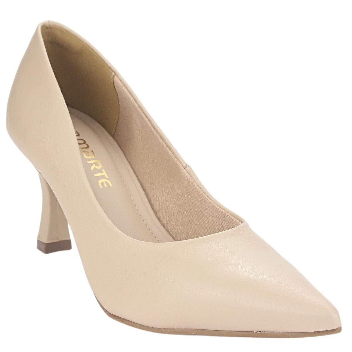 Zapato Via Marte Mujer 23-15707 N Creme Casual Zapatos Taco Via Marte 