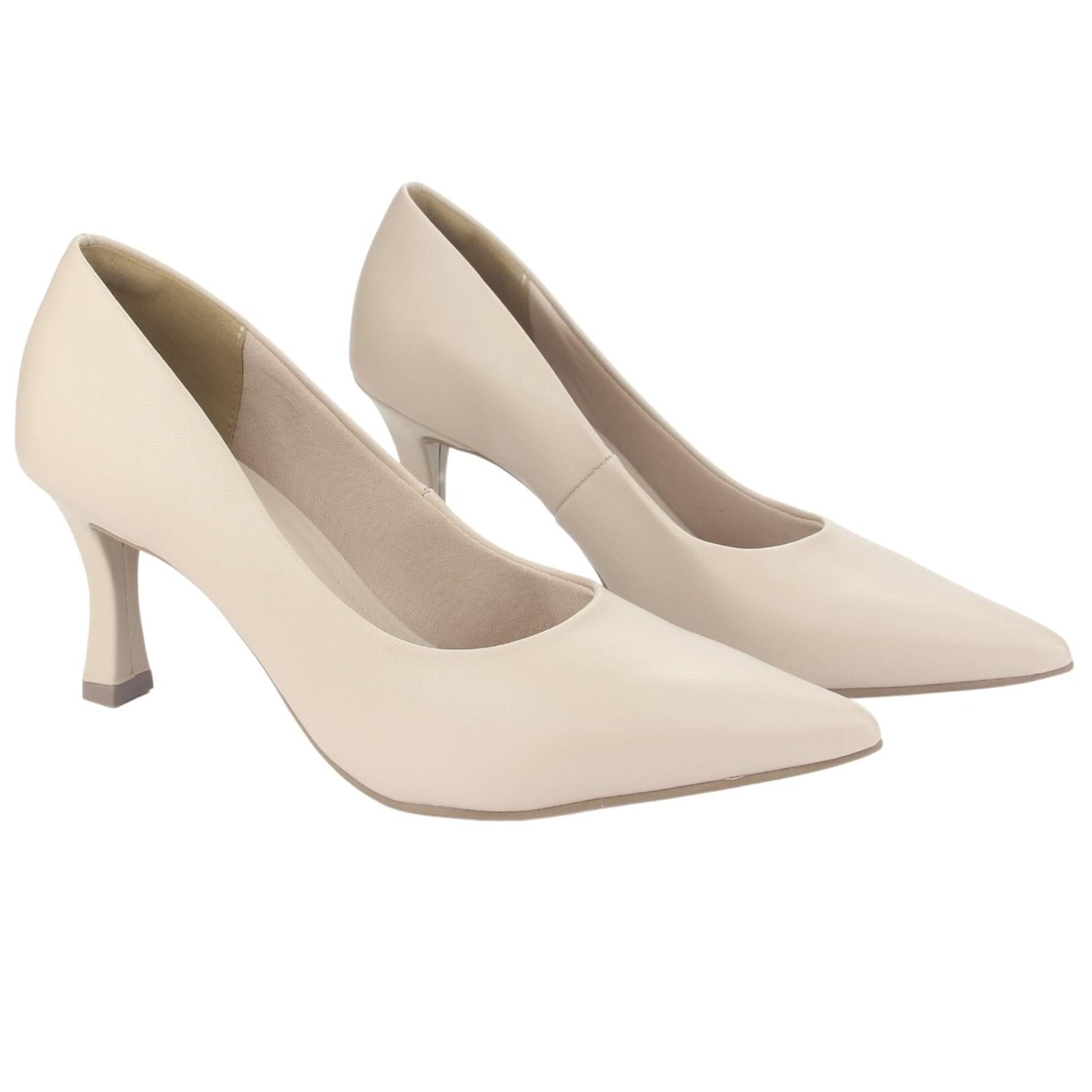 Zapato Via Marte Mujer 23-15707 N Creme Casual Zapatos Taco Via Marte 